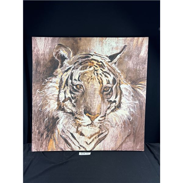 30"x30" Canvas Tiger Print *No Shipping*