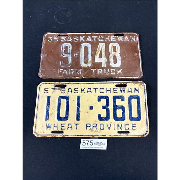 1935 & 1957 Saskatchewan License Plates