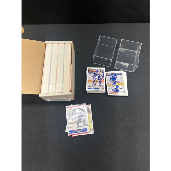 Box of 1990 Score Hockey Cards Plus Container of Upper Deck Hockey Cards