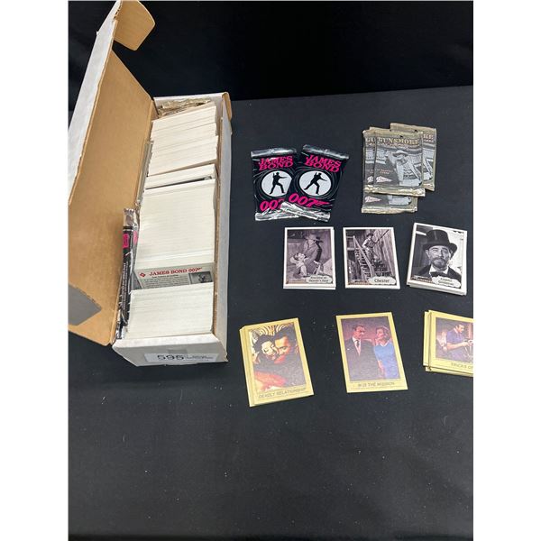 Long Box of 1993 James Bond & Gunsmoke Trading Cards