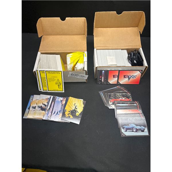 Box of Corvette Trading Cards & Frezetta Trading Cras