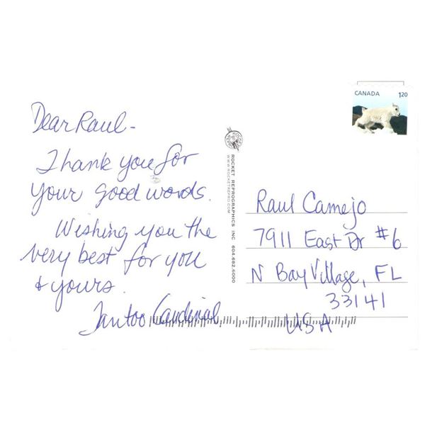 Dances With Wolves Tantoo Cardinal signed postcard