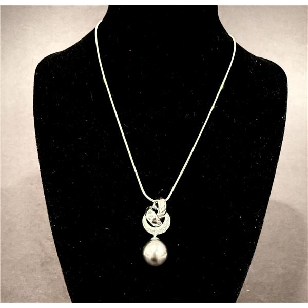 Tahitian Pearl and Diamond Pendant
