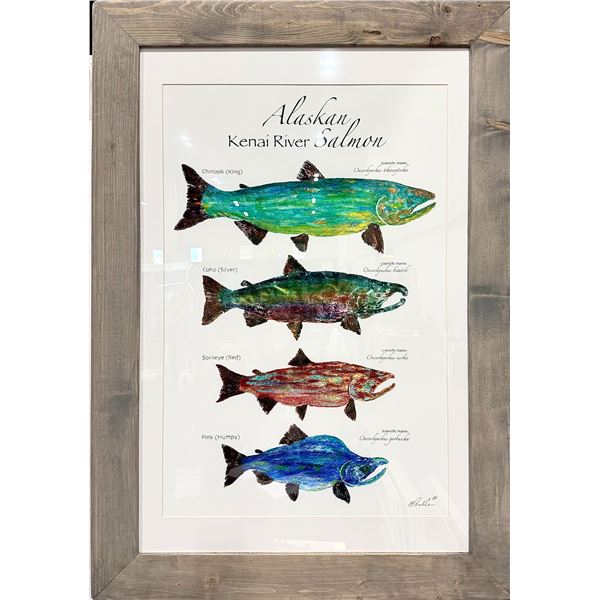 ALASKAN SALMON FISH ART
