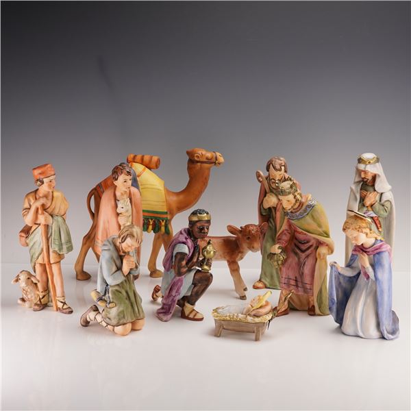 11pc Goebel Hummel Hand Painted Nativity Figurines