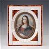 Image 1 : Miniature Painting Mona Lisa Portrait in Frame