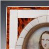 Image 2 : Miniature Painting Mona Lisa Portrait in Frame