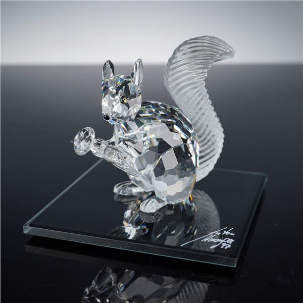 Swarovski Crystal 1997 10th Anniversary Figurine, Squirrel, Signed