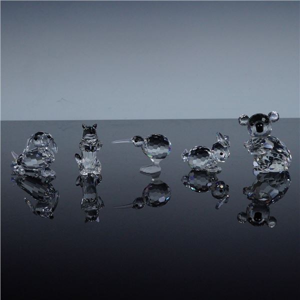 5pc Swarovski Crystal Miniature Animal Figurines
