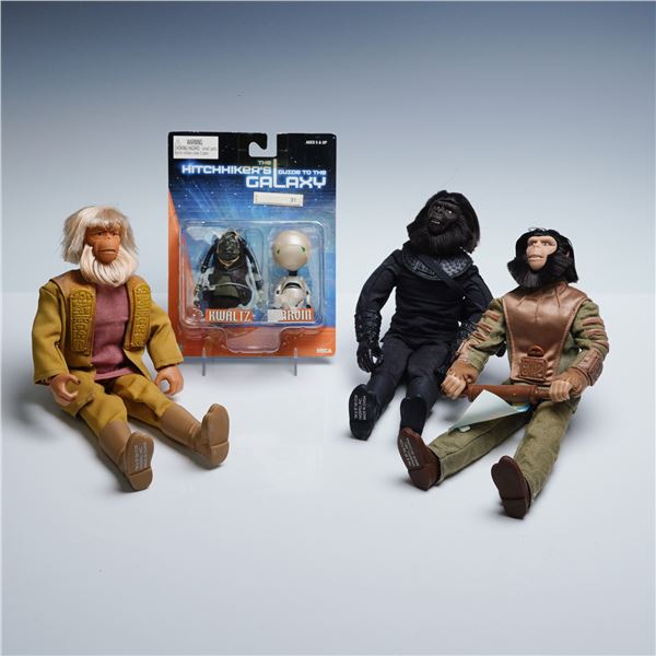 4pc Planet of the Apes and Hitchhiker's Guide to the Galaxy Action Figures