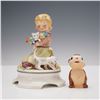 Image 1 : 2pc Goebel Porcelain Girl and Animals Figurines