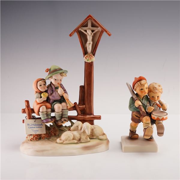 2pc Goebel Hummel Figurines, Volunteers and Wayside Devotion