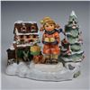 Image 1 : 2pc Goebel Hummel Lighted Musical Scene with Figurine, Good Tidings of Joy