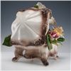 Image 3 : Capodimonte Porcelain Floral Arrangement Centerpiece