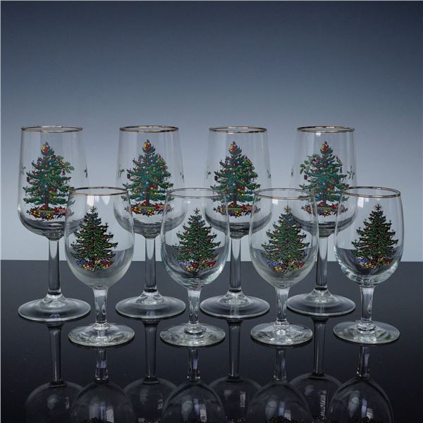 8pc Spode and Cuthbertson Glass Wine Glasses