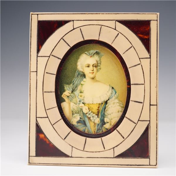 Miniature Portrait with Inlaid Frame