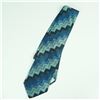 Image 1 : Dolce & Gabbana Silk Necktie, Blue Chevron Geometric