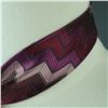 Image 3 : Dolce & Gabbana Silk Necktie, Magenta Chevron Geometric