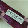 Image 4 : Dolce & Gabbana Silk Necktie, Magenta Chevron Geometric