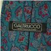 Image 4 : Galtrucco Teal Silk Tie With Floral Pattern