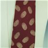 Image 2 : Moschino Silk Necktie, Burgundy with Gold Fingerprints