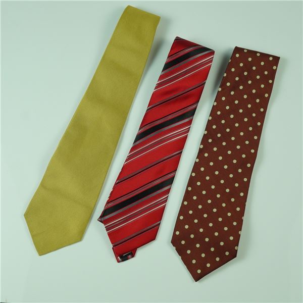 3pc Silk Neckties, Polo Ralph Lauren, Geoffrey Beene, Nick Hilton