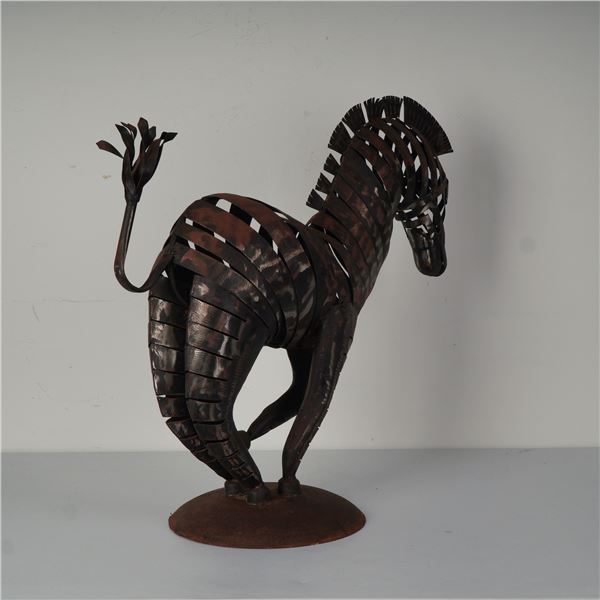 Original Modernist Hand-Forged Zebra Iron Sculpture