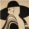Image 2 : Art Deco Revival Framed Poster, Portrait of an Elegant Lady by Jeannette