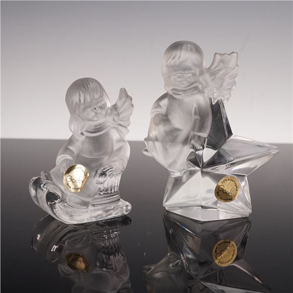 2pc Goebel Hummel Crystal Angel Figurines
