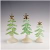 Image 1 : 3pc Department 56 Snowbabies Glittered Glass Tree Figurines