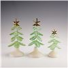 Image 2 : 3pc Department 56 Snowbabies Glittered Glass Tree Figurines