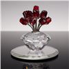 Image 1 : Swarovski Crystal Figurine and Base, Vase of Red Roses 283394