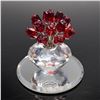 Image 2 : Swarovski Crystal Figurine and Base, Vase of Red Roses 283394