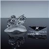 Image 1 : 2pc Swarovski Crystal Figurine, Turtledoves + Plaque