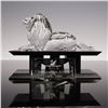Image 1 : 3pc Swarovski Crystal 1995 AE Lion Figurine with Base & Plaque
