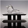 Image 2 : 3pc Swarovski Crystal 1995 AE Lion Figurine with Base & Plaque