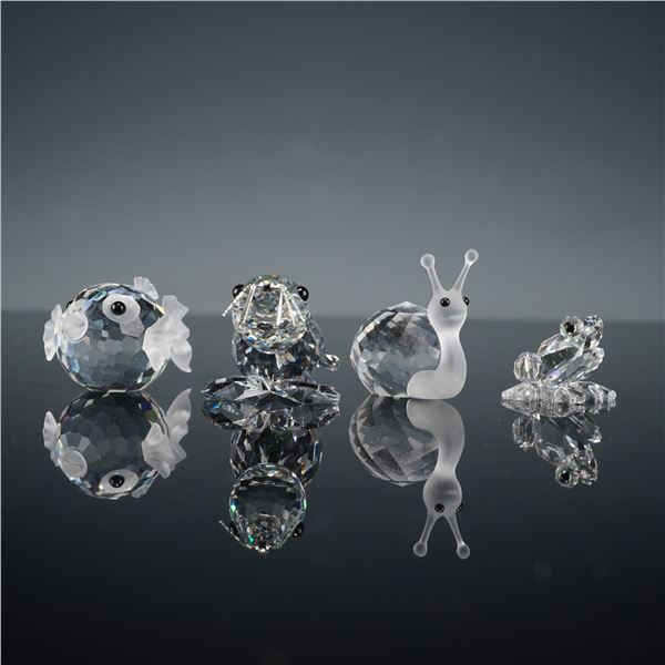 4pc Swarovski Silver Crystal Assorted Figurines