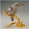 Image 2 : Boehm Miniature Porcelain Figurine, Mockingbird  Perched on Gold Base