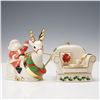 Image 1 : 2pc Lenox Porcelain Ornaments. Santa and Reindeer Hinged Box, Chair