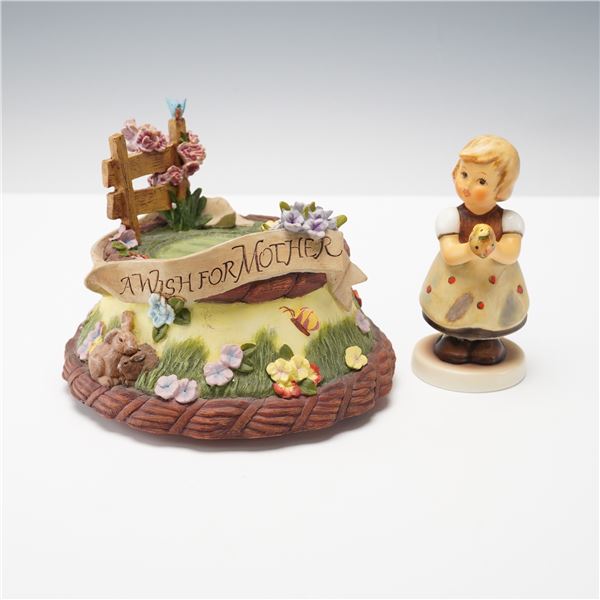 2pc Goebel Hummel Music Box and Figurine, A Wish for Mother
