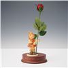 Image 1 : 3pc Goebel Hummel Roses Are Red Figurine with Wooden Base and Rose