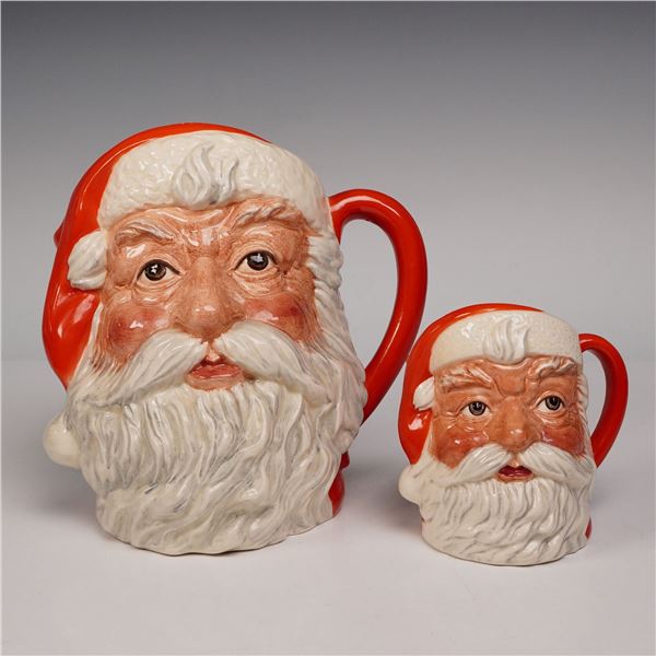 2pc Royal Doulton Character Jugs, Large and Small Santa Claus