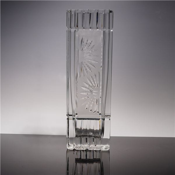 Dresden Cut Crystal Rectangular Vase