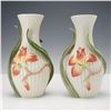 Image 2 : 2pc Fitz & Floyd Classics Porcelain Daffodil Iris Vase
