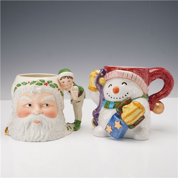 2pc Mug Set Lenox Santa Fitz and Floyd Snowman