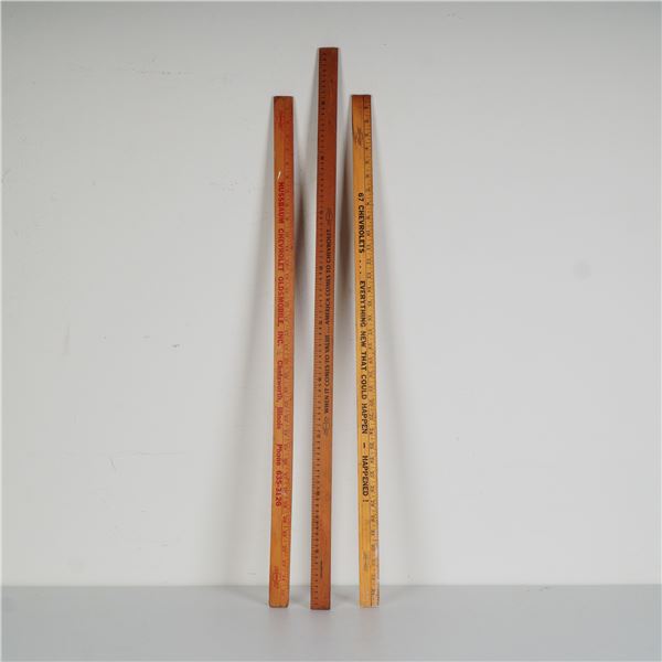 3pc Chevrolet Advertising Yardsticks