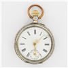Image 1 : Swiss 12S 0.800 Silver Pocket Watch, Remontoir Cylindre 6 Rubis