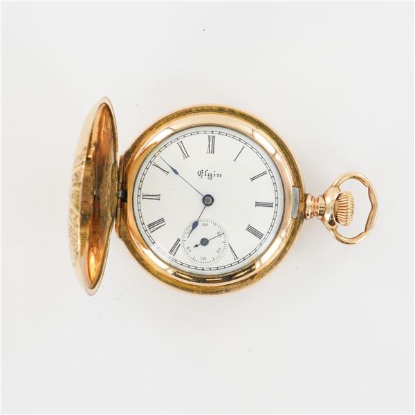 Elgin National Watch Co. Ladies 0S 14K Gold Filled HC Pocket Watch