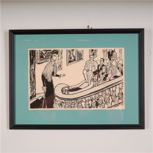 Wayne Hall Original 1945 Illustration for Unlovingly Yours, Signed