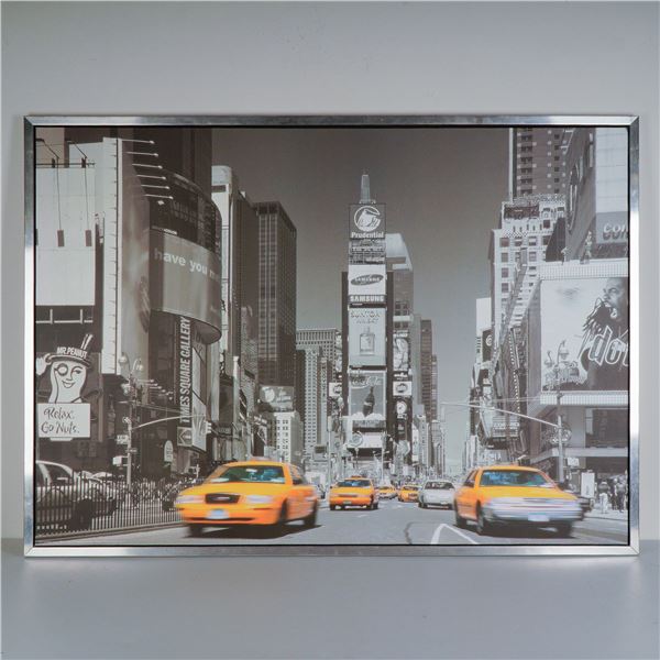 Times Square Taxis Pop Art Framed Poster on Board